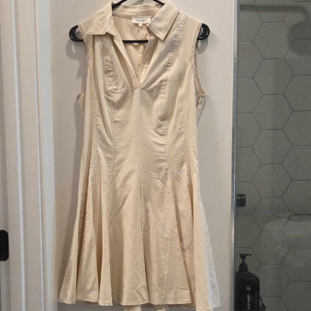 Elegant Cream Collared Mini Dress
